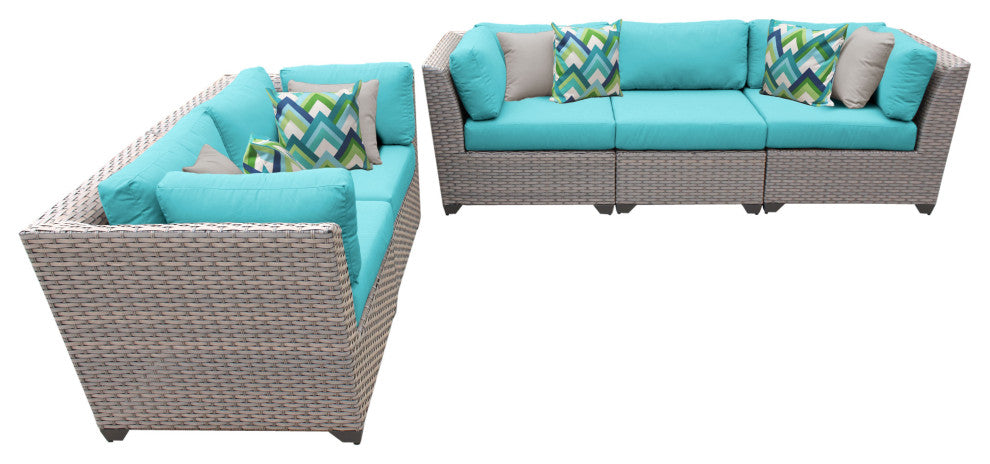 Florence 5 Piece Outdoor Wicker Patio Furniture Set 05a