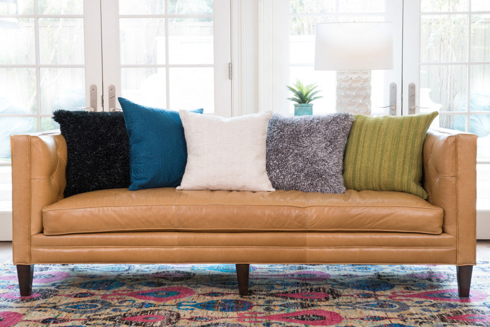 100% Polyester Double-Sided Ribbon Shag Decorative Throw Pillow by Loloi Black