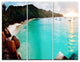 "Tropical Beach With Blue Waters" Photo Metal Wall Art, 3 Panels, 36"x28"