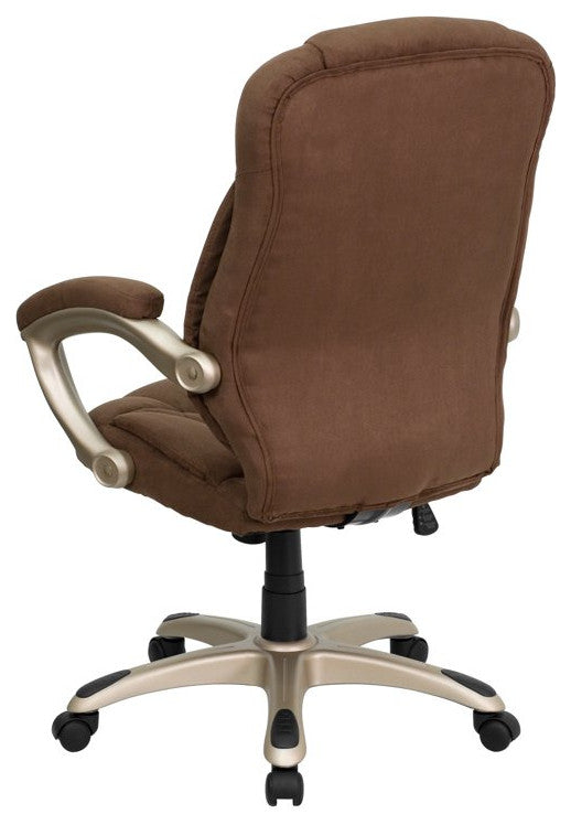 Office Chair, Swivel Design With Comfortable High Backrest , Brown Microfiber