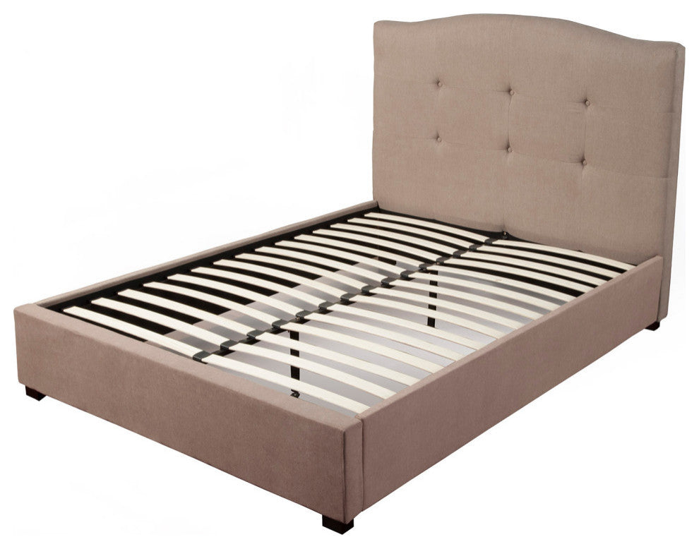 Amanda Full Tufted Upholstered Bed, Haskett/Jute