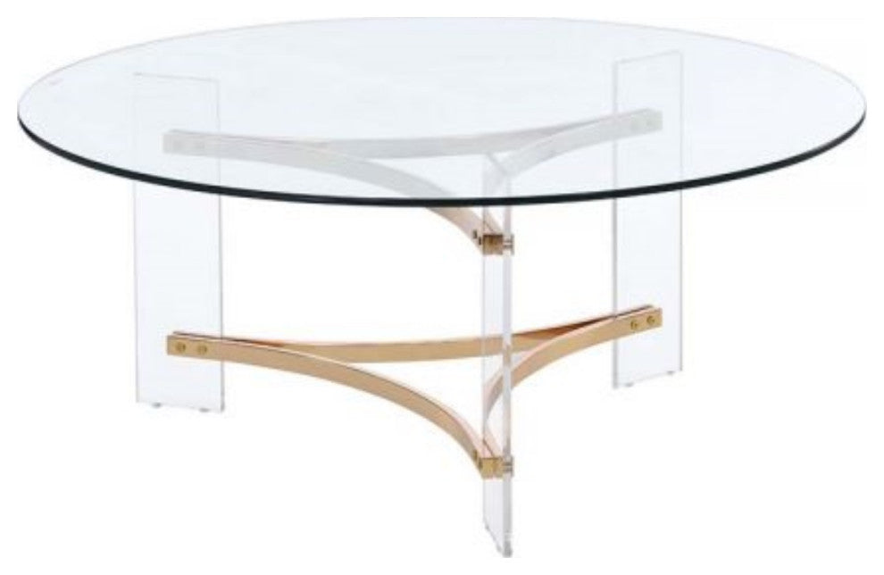 Lv01083 Coffee Table, Gold Finish, Sosi, 1-Piece/1Ctn