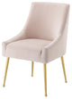Side Dining Chair, Set of 2, Velvet, Metal, Pink, Modern, Cafe Bistro Restaurant