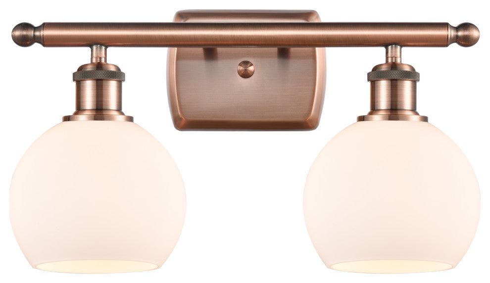 Innovations 516-2W-AC-G121-6 2 Light Bath Vanity Light, Antique Copper
