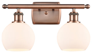 Innovations 516-2W-AC-G121-6 2 Light Bath Vanity Light, Antique Copper