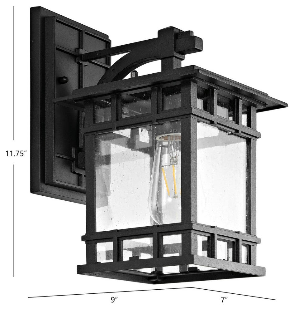 Safavieh Grayter Outdoor Wall Lantern Black