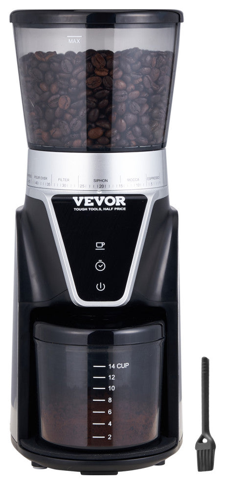 VEVOR Coffee Grinder 14 Cups Electric Burr Mill 40MM Conical Burrs for Espresso