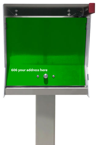 UpTown Box with Locking doors. Modern Pole Mounted Mailbox, Pole not included.,