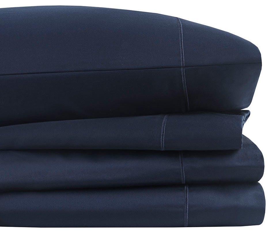 Beautyrest 600 Thread Count Cooling 4-Piece Sheet Set, Navy Blue, Split King