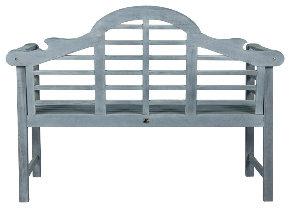 Lutyens 51.2" 3-Seat Arched Acacia Wood Outdoor Garden Patio Bench, Gray
