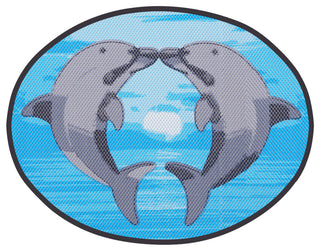 Dolphin PVC Bathroom Mat, Light Blue, 19" x 26", Covers 3.4 sq ft