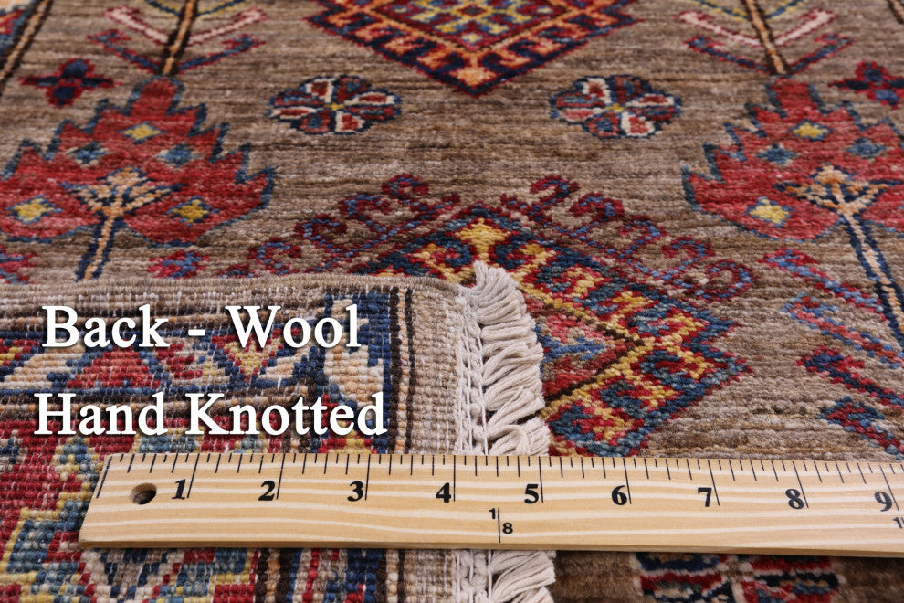 2' 8" X 9' 7" Runner Super Kazak Hand Knotted Wool Rug Q7501