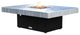 Rectangular Fire Pit Table, 48x36, Propane, Brushed Aluminum Top, Black
