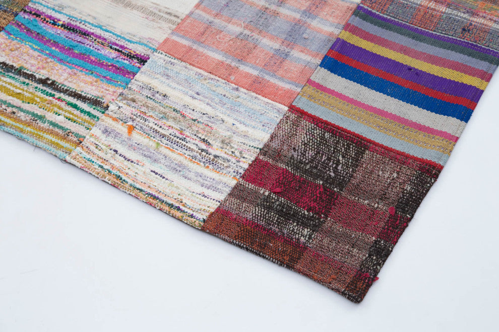 Rug N Carpet - Handmade Turkish 7' 10'' x 9' 10'' Rustic Patchwork Kilim Rug