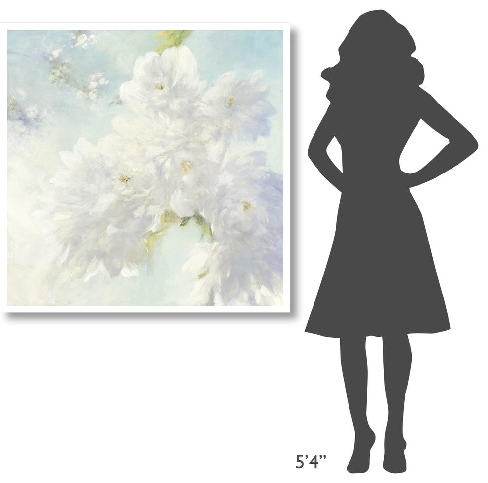 "Pear Blossoms Bright" Digital Paper Print by Julia Purinton, 42"x42"