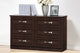 Colburn 6-Drawer Dark Brown Finish Wood Storage Dresser