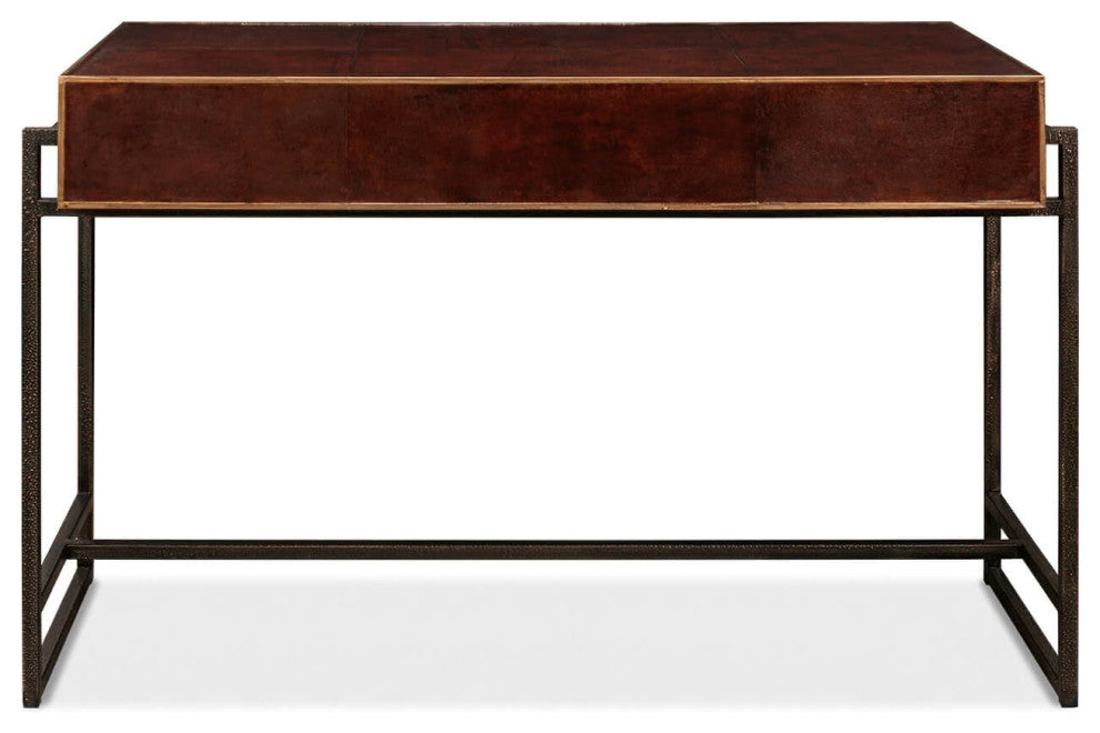 Modern Industrial Leather Desk