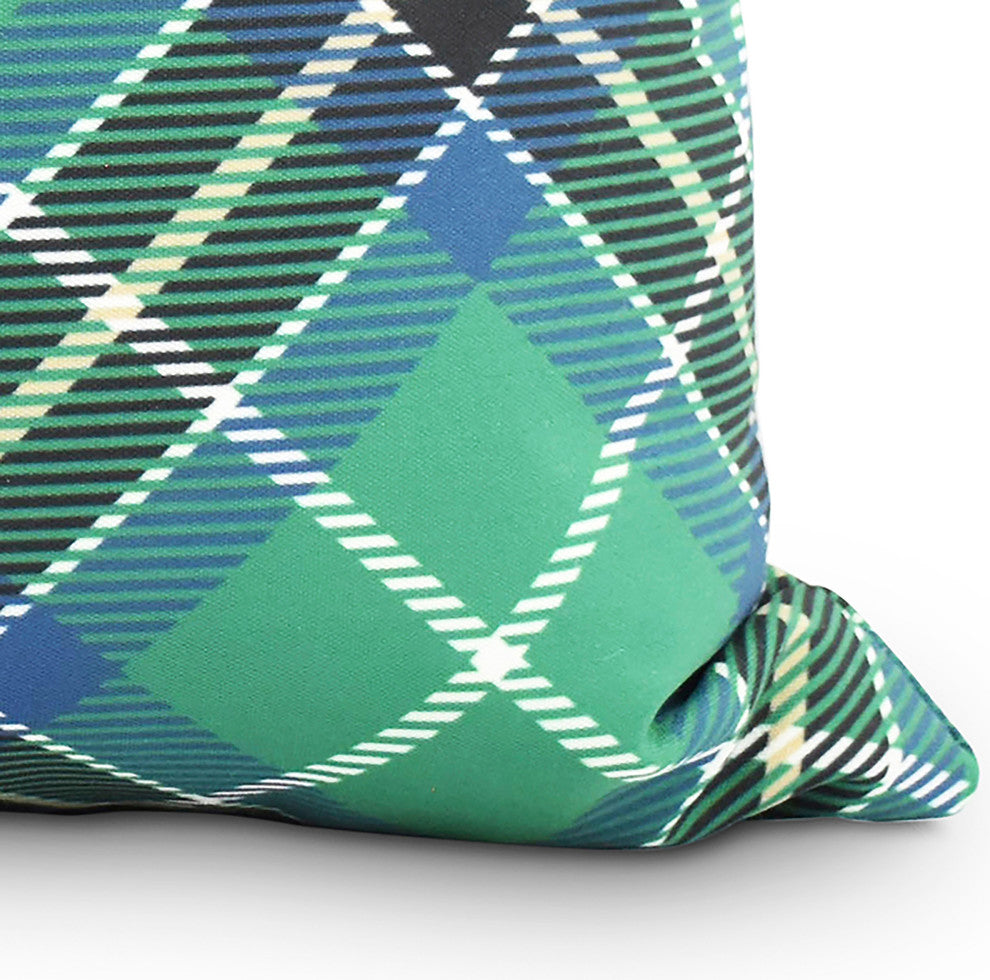 Mad for Plaid 26" Navy Blue Holiday Print Decorative Throw Pillow