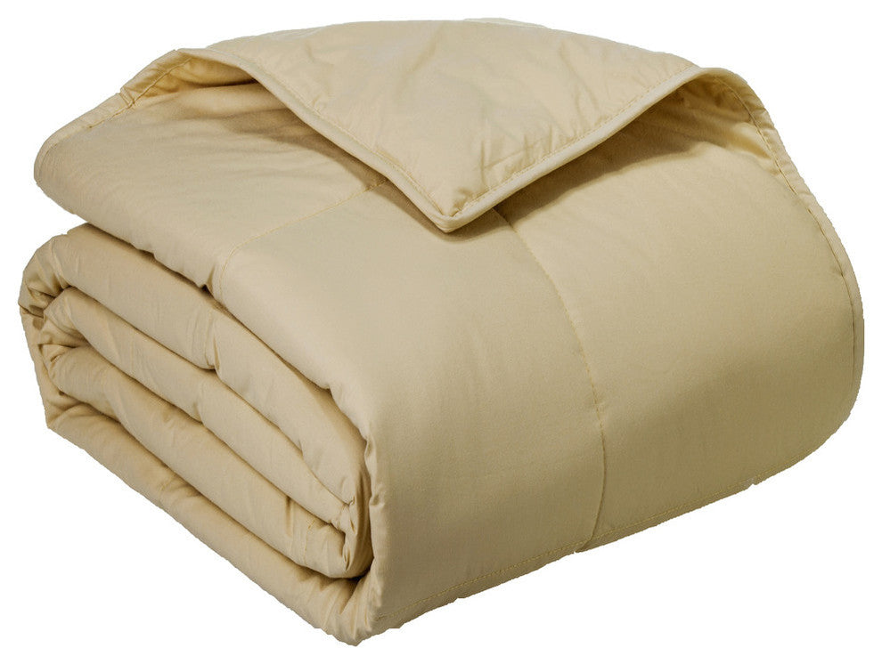 Cottonpure 100% Sustainable Cotton Filled Blanket, Wheat, Twin
