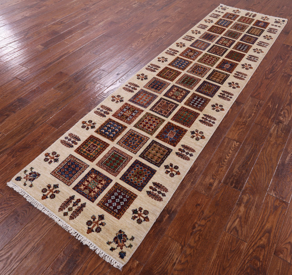Runner Persian Garden Design Handmade Wool Rug 2' 10" X 10' 4" Q11239