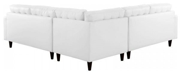 Modern White Empress 3 Piece Bonded Leather Sectional Sofa Set