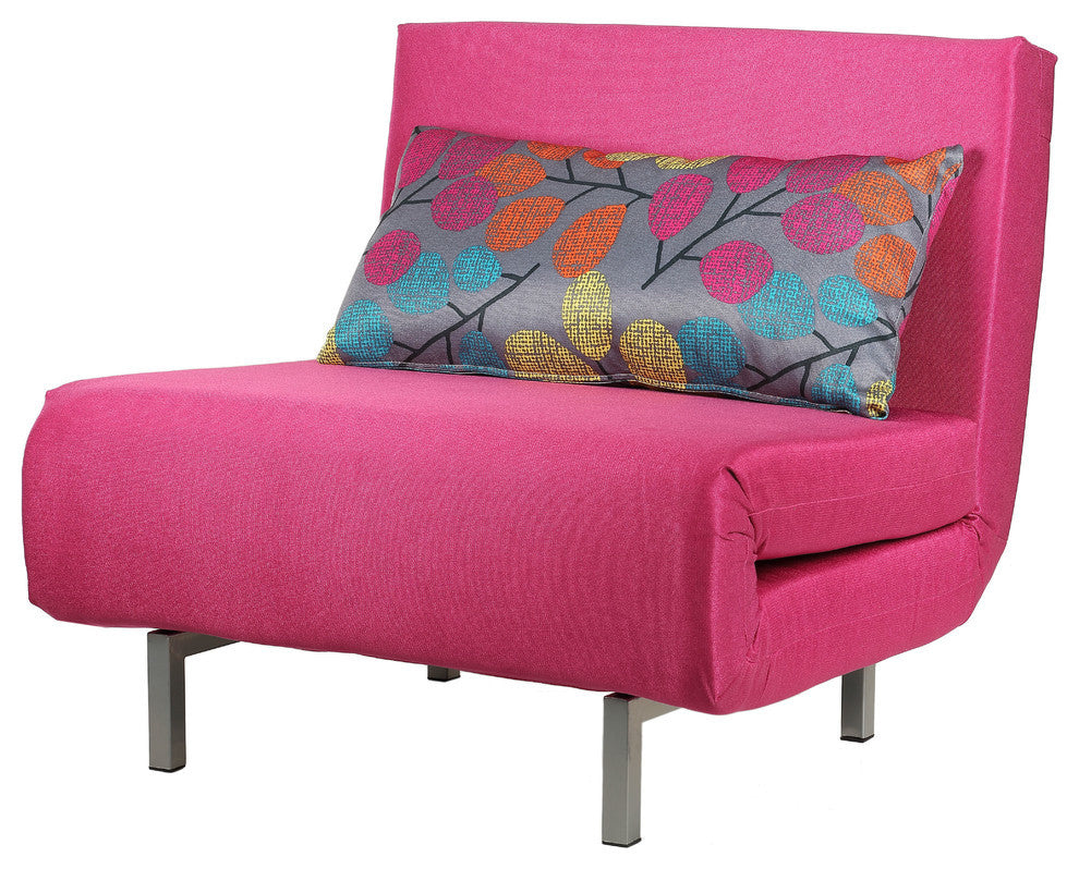Savion Pink Convertible Accent Chair Bed