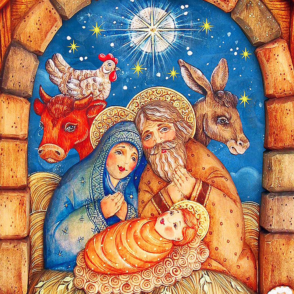 Village Nativity Door Hanger