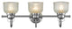 LUCIE Industrial-style 3 Light Chrome Finish Bath Vanity Wall Fixture Clear Pris