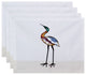18"x14" Bird Fashion, Animal Print Placemat, Set of 4, White