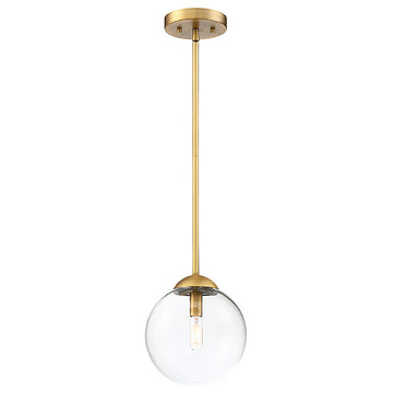1-Light Mini Pendant, Natural Brass
