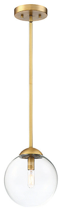 1-Light Mini Pendant, Natural Brass