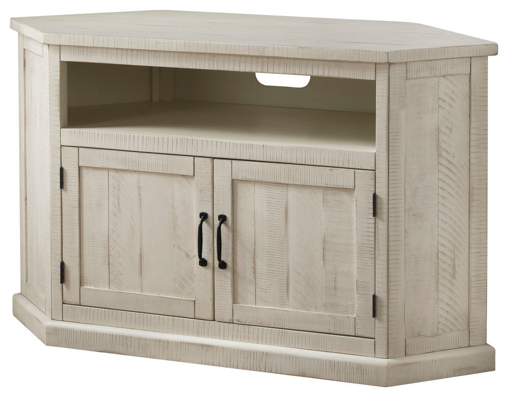 Rustic Corner TV Stand, 50", White