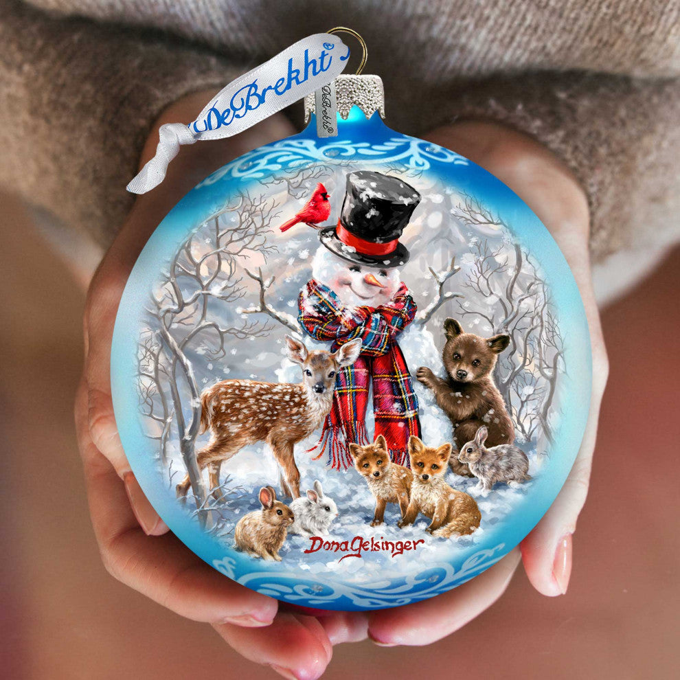 Frosty and His Forest Friends Glass Ornament Limited Edition