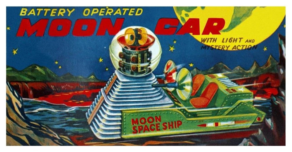 "Moon Car" Digital Paper Print by Retrotrans, 38"x20"