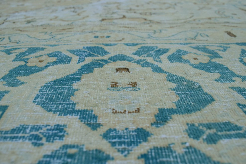 Fine Vintage Distressed Caylee Beige Rug 9'10"x11'5"