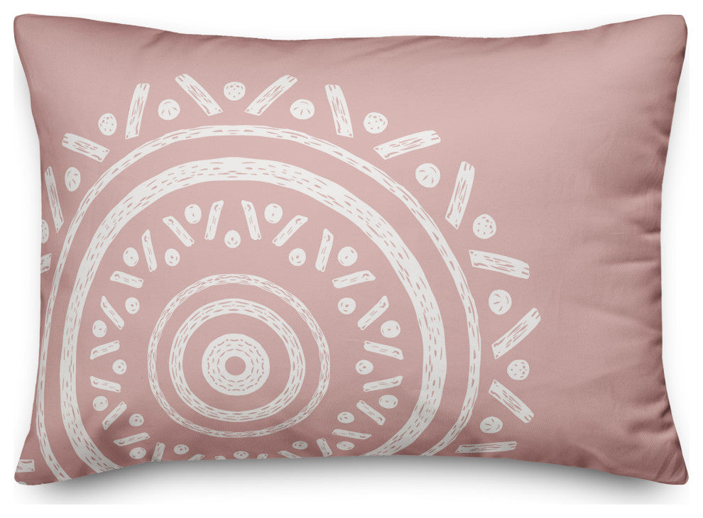 Simple Pink Boho Circle 20x14 Indoor/Outdoor Pillow