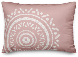 Simple Pink Boho Circle 20x14 Indoor/Outdoor Pillow