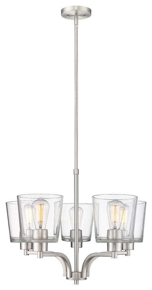 Evalon 5 Light 24" Brushed Nickel Chandelier