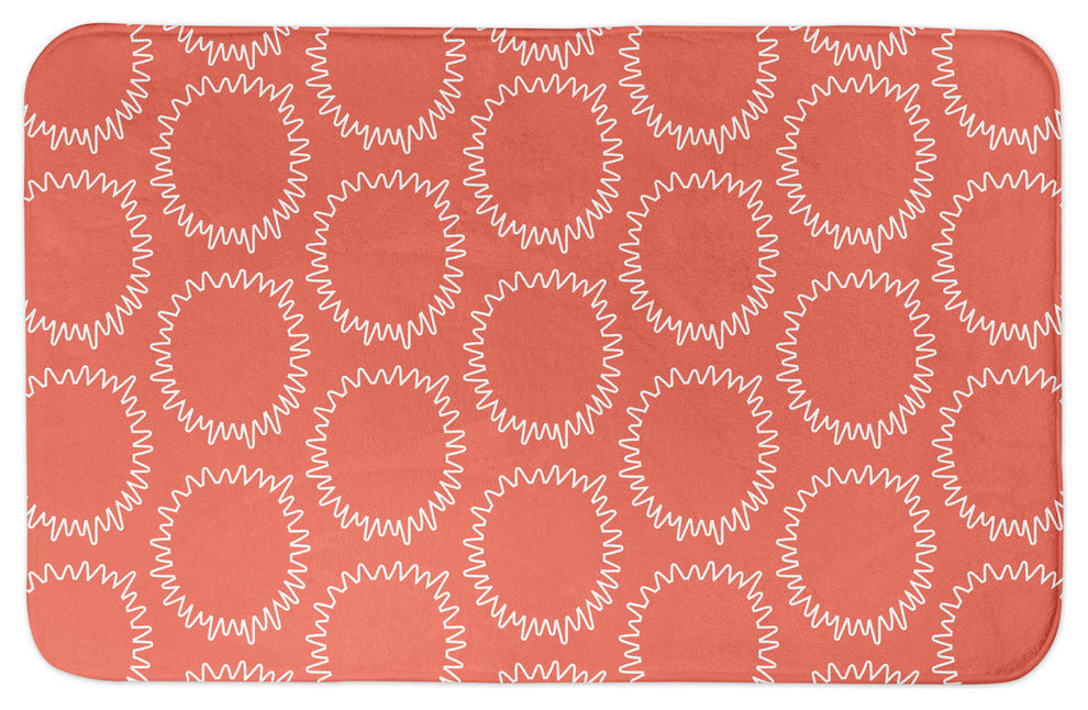 Orange Sun Pattern 24x17 Bath Mat