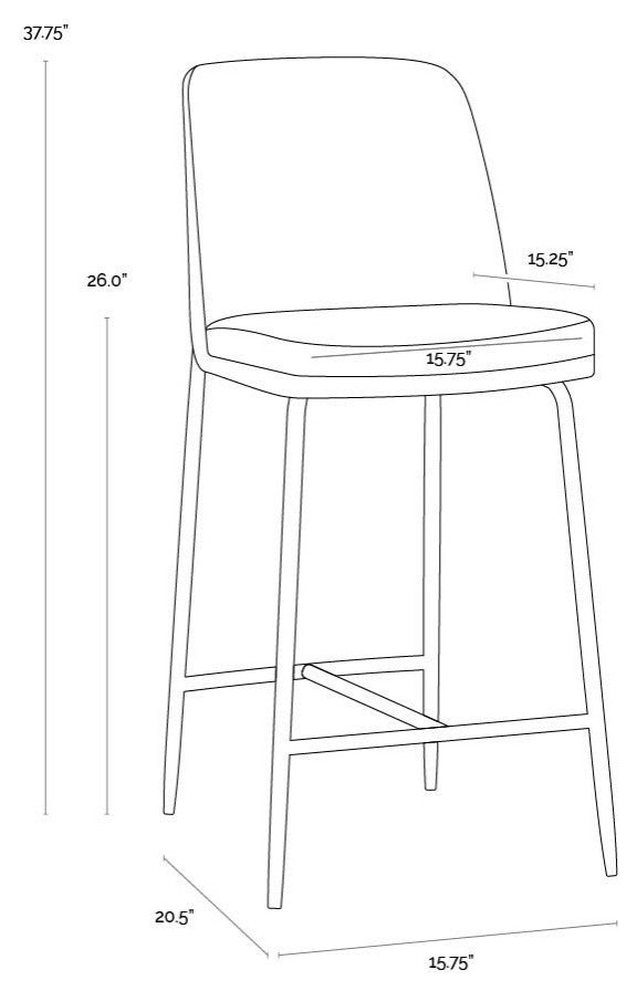 Zeke Counter Stool Antique Brass Bergen Ivory