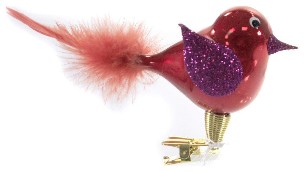 Christina's World Retro Chick Clip On Ornament Bird Czech Republic Bir282 Red