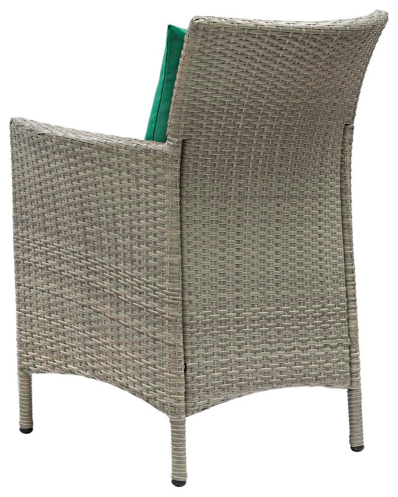 Lounge Sectional Sofa Chair Set, Rattan, Wicker, Gray Green, Outdoor