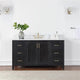 Hadiya 60" Single Bathroom Vanity Set in Black Oak Marble Top without Mirror