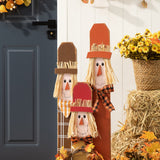 36.25" H Lighted Wooden Scarecrow Porch Decor