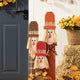 36.25" H Lighted Wooden Scarecrow Porch Decor