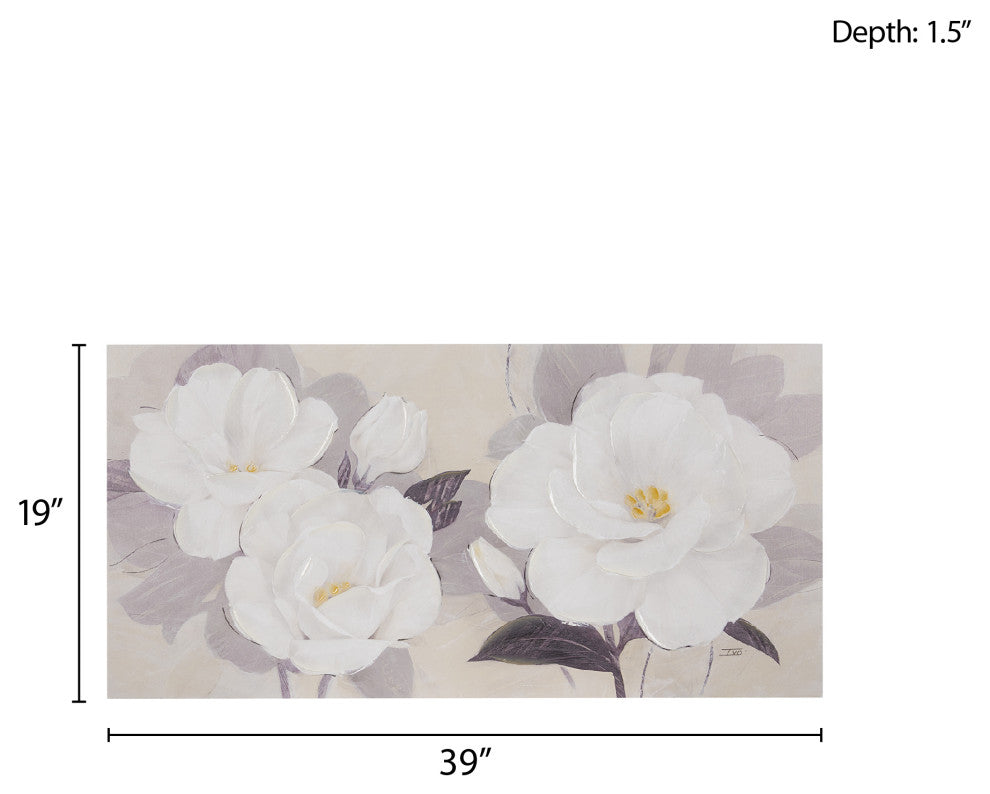 Madison Park Midday Bloom Florals Paint Embellished Canvas