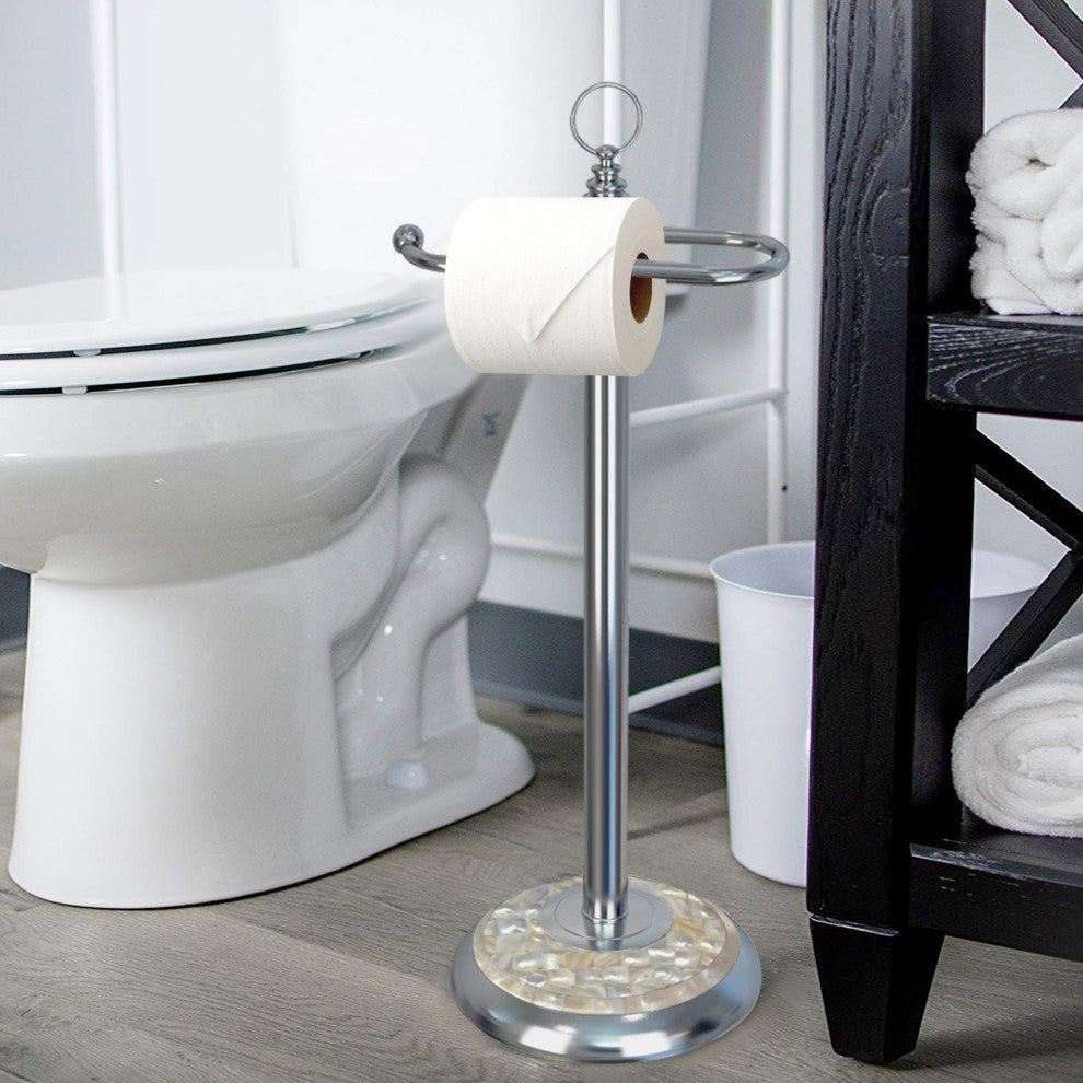 nu steel Toilet Tissue Holder, Chrome With Mother of Pearl