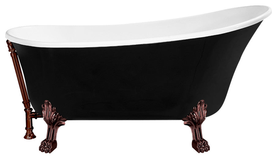 59" Streamline NPT9344ORB-ORB Clawfoot Tub With External Drain