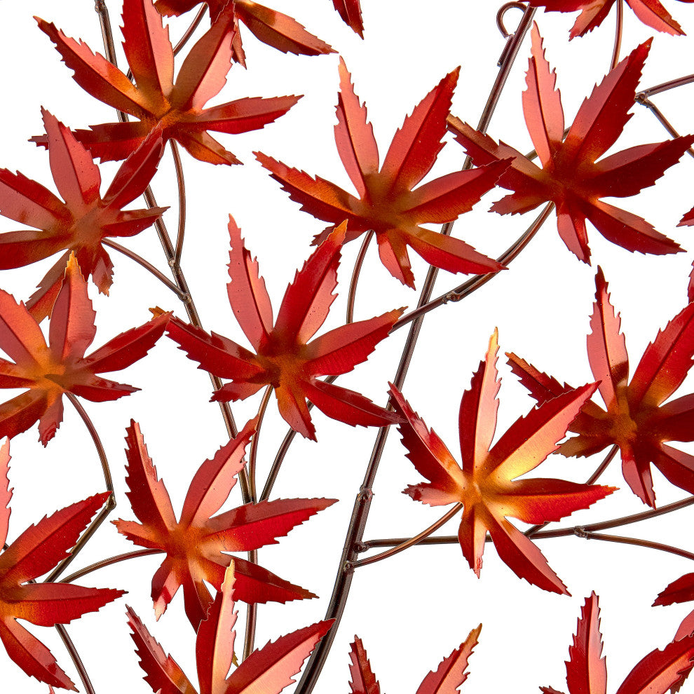 Fall Leaves Earthtones Metal Wall Art