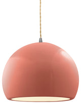 Radiance Medium Globe Pendant, Gloss Blush Frame, Brushed Nickel, LED, Cord